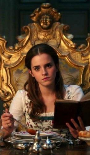 Emma Watson on the set of Beauty and the Beast