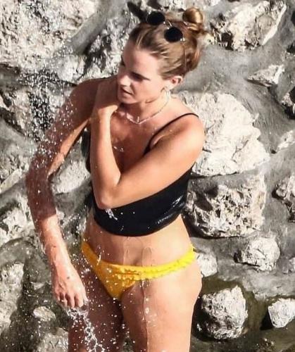 Emma Watson in a Vibrant Yellow Bikini